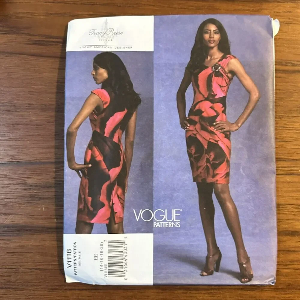 NEW Vogue Pattern V1118 Tracy Reese Dress Sleeveless Size 14 16 18 20